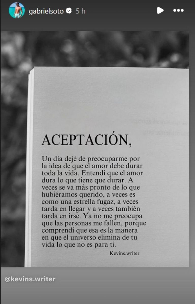 Gabriel Soto envía críptico mensaje en sus redes sociales