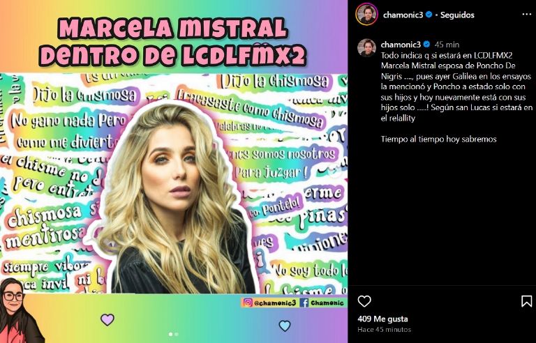 Marcela Mistral podría entrar a LCDLFM 2