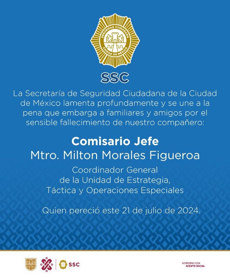 La SSC confirmó el homicidio contra Milton Morales