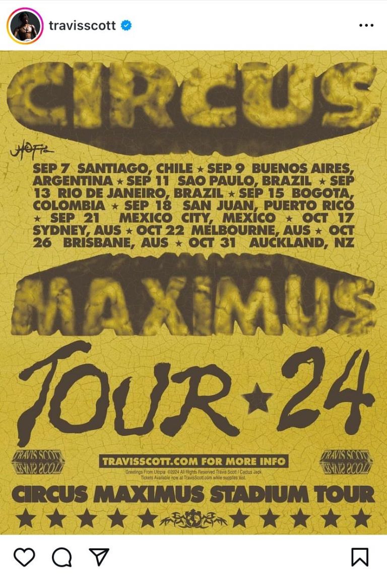 Travis Scott incluyó más fechas en su gira 