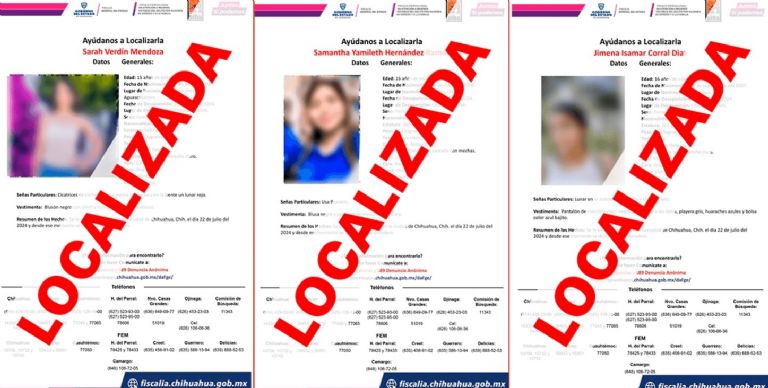 Localizan a las tres en buenas condiciones