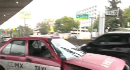 Caos en Periférico Norte por taxi abandonado en carriles centrales con dirección a Polanco