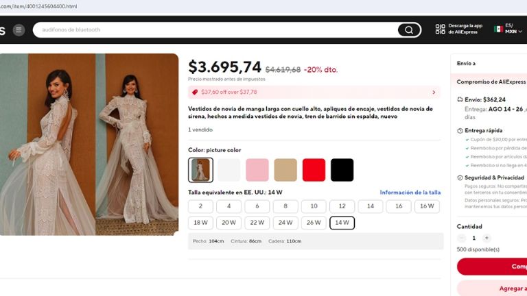 Vestido de Ángela Aguilar se vende en AliExpress