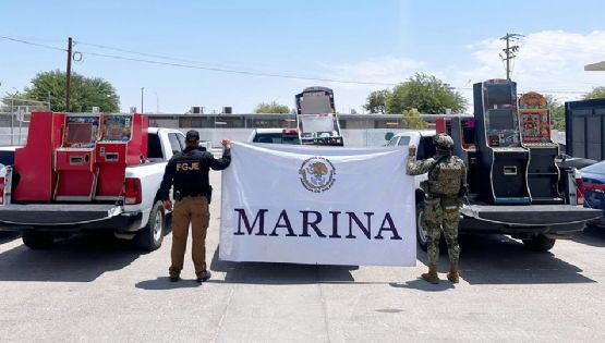 Aseguran 16 máquinas tragamonedas ilegales y detienen a mujer en San Luis Río Colorado
