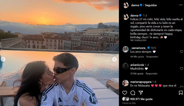 Danna le envía romántico mensaje a Alex Hoyer