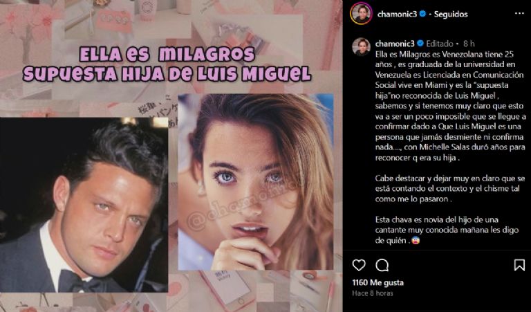 Ella es Milagros, la supuesta hija de Luis Miguel