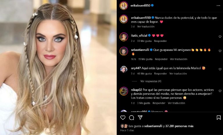 Erika Buenfil publica fotografía con filtros