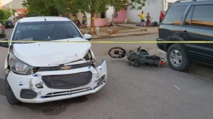 Fatídico accidente: Niño motociclista muere al estrellarse contra auto en Culiacán