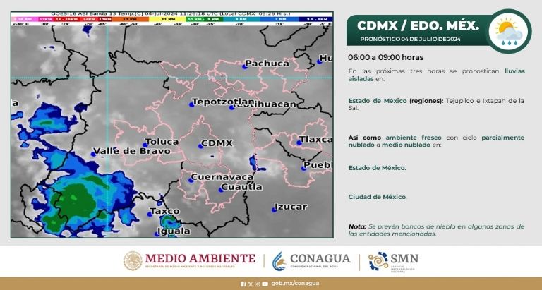 Clima en CDMX hoy 04 de julio