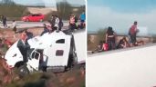 Foto ilustrativa de la nota titulada Vuelca tráiler cargado de migrantes entre Sonora y Sinaloa; hay al menos tres muertos