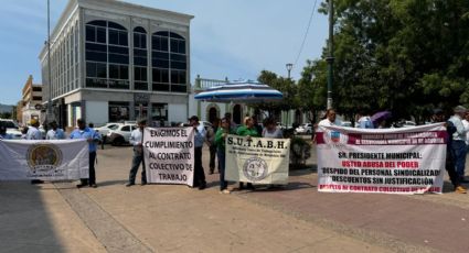 Sindicato del Ayuntamiento de Navojoa lleva su manifestación hasta Hermosillo