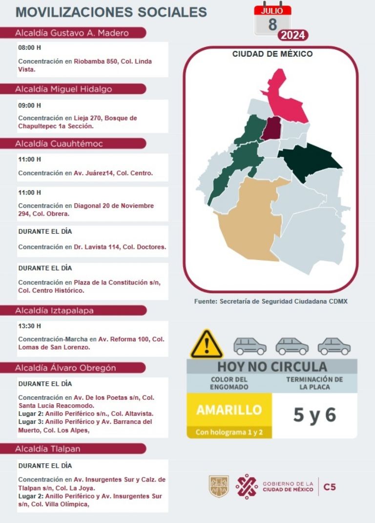 Tráfico en CDMX hoy 8 de julio