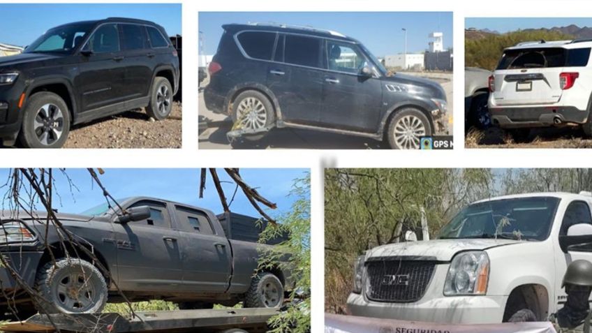 Autoridades aseguran armas de fuego, munición y vehículos blindados al norte de Sonora