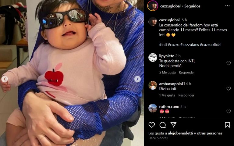 Fanáticos de Cazzu felicitan a Inti por su cumpleaños