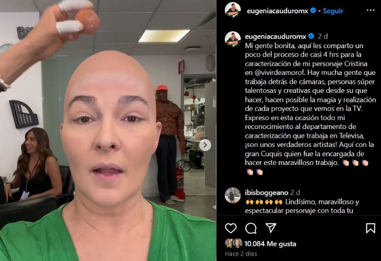 Eugenia Cauduro muestra su proceso de caracterización