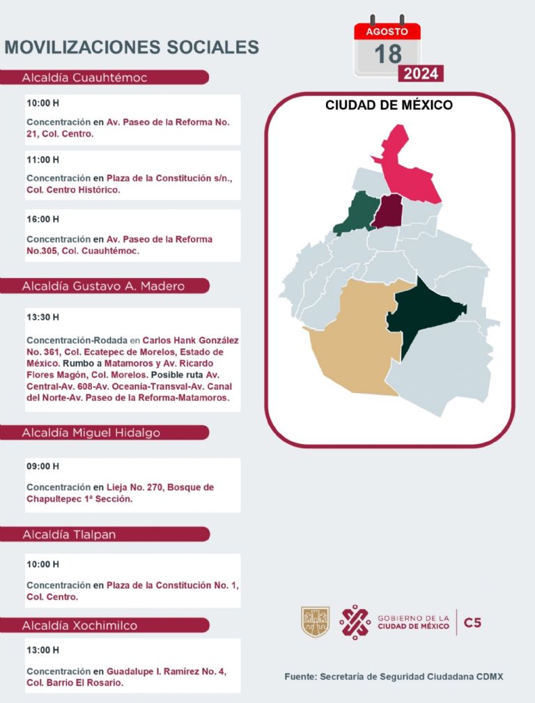 Tráfico en CDMX hoy 18 de agosto