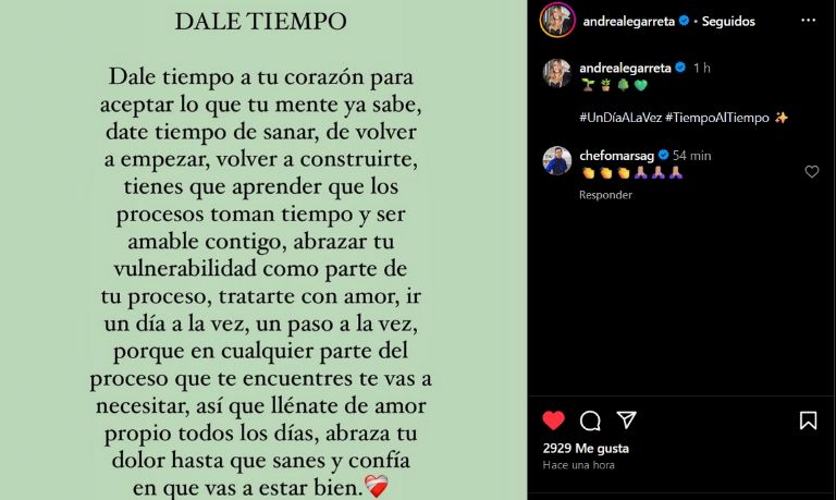 Andrea Legarreta lidia con el duelo por la pérdida de su madre