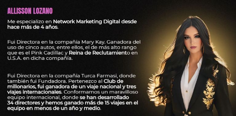 Allisson Lozz se dedica a las ventas en línea
