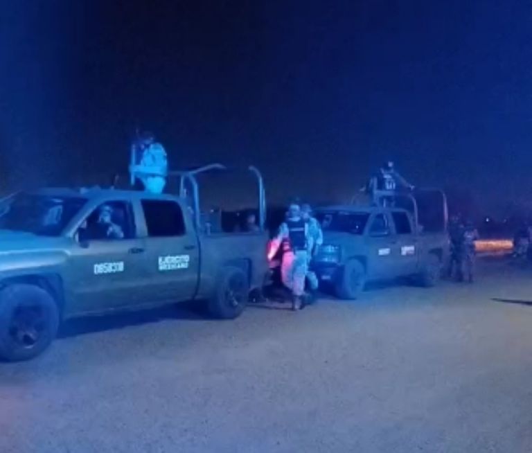 Militares presentes en el lugar de los hechos