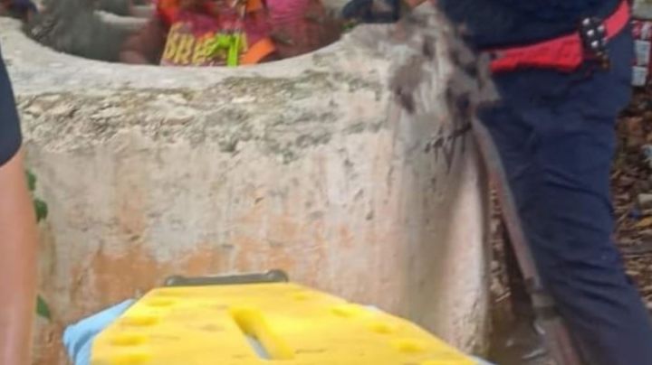 Tras reunión familiar, mujer en estado de ebriedad se arroja a pozo de 10 mts en Yucatán