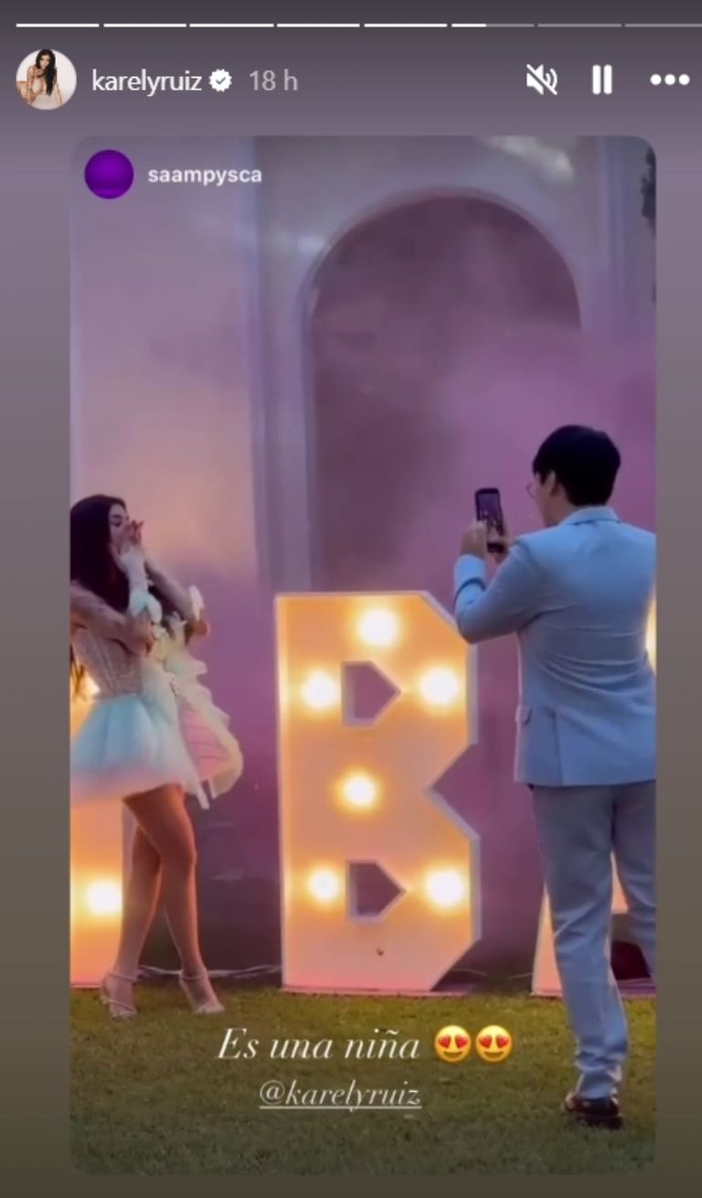 Karely organizó una fiesta de revelación de género este sábado