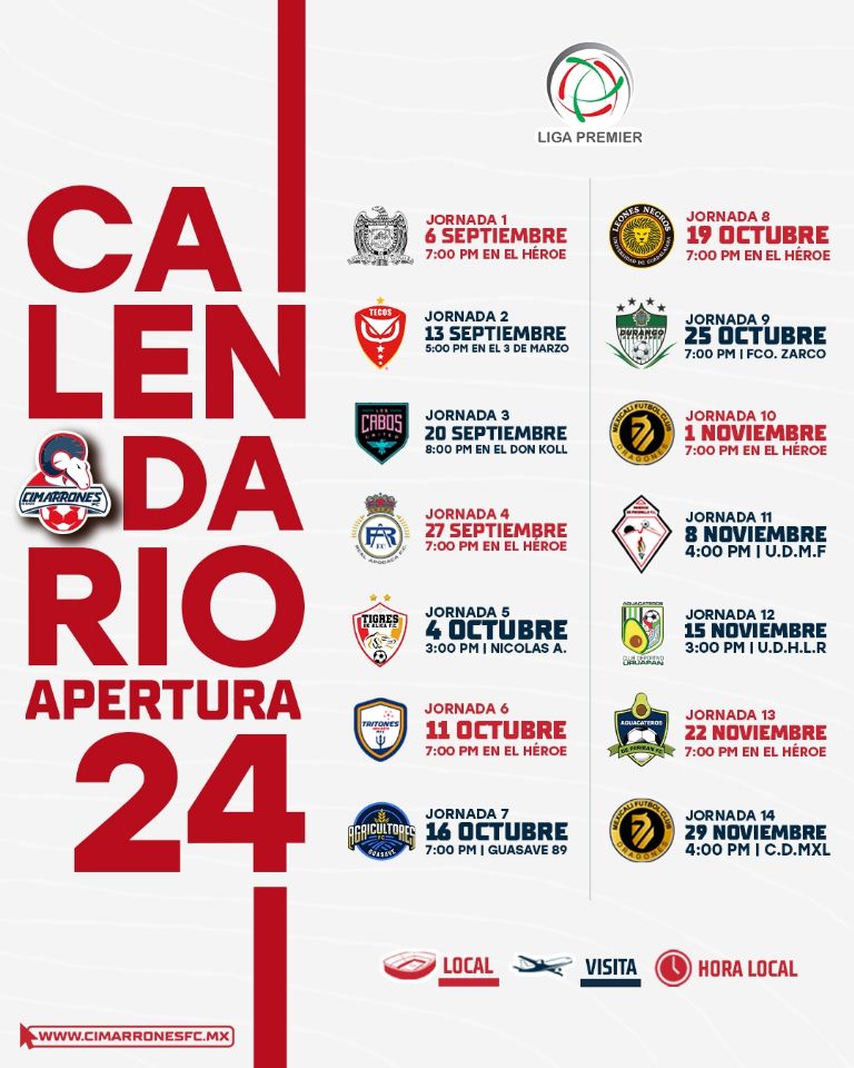 Cimarrones ya conoce a sus rivales