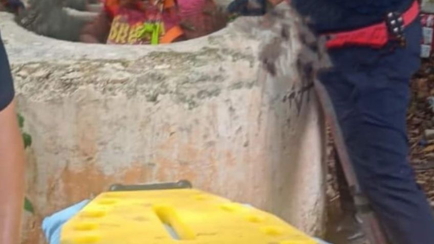 Tras reunión familiar, mujer en estado de ebriedad se arroja a pozo de 10 mts en Yucatán