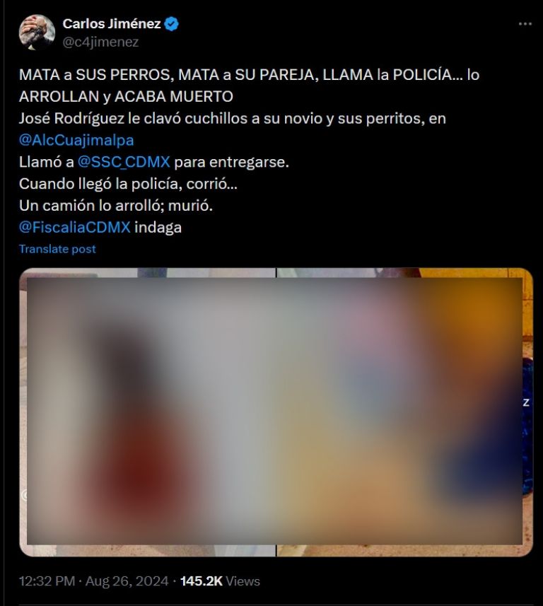 José Rodríguez le quita la vida a su pareja 