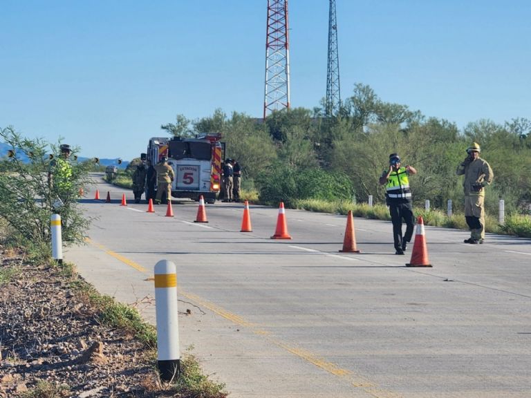 Guardia Nacional sufre volcadura en la carretera Hermosillo-Guaymas