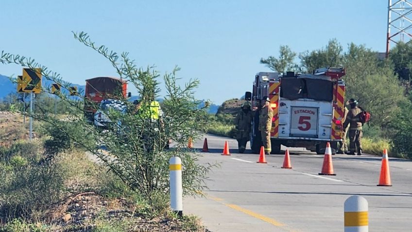 Guardia Nacional sufre volcadura en la carretera Hermosillo-Guaymas; así los encontraron