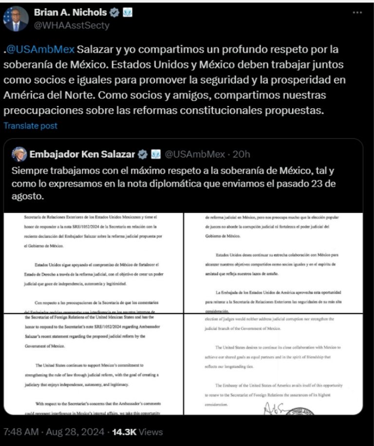 Brian A. Nichols respalda 'preocupaciones' de Ken Salazar