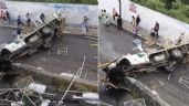 Foto ilustrativa de la nota titulada VIDEO: Camión cae desde un puente en Cuernavaca y provoca fatal accidente