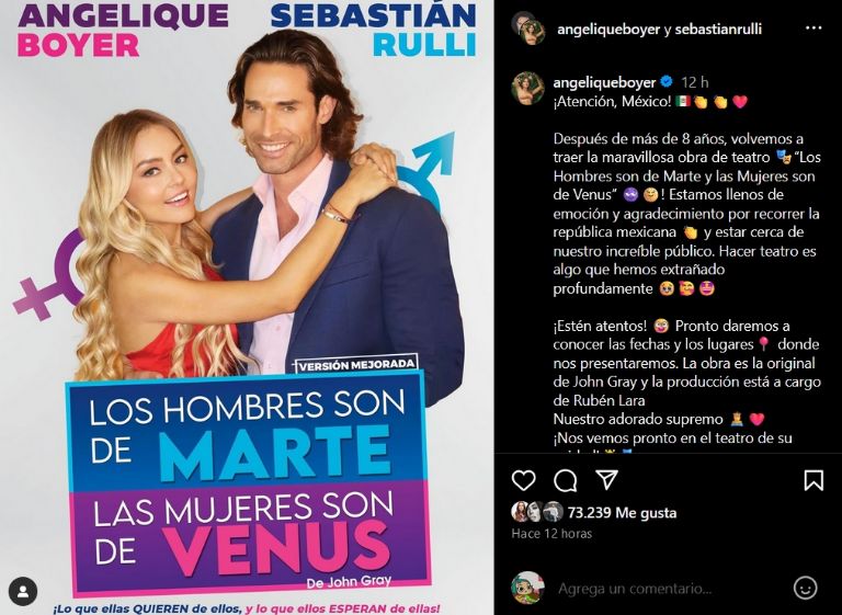 Sebastián Rulli y Angelique Boyer hacen gran anuncio