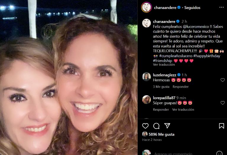Chantal Andere felicita a Lucero 