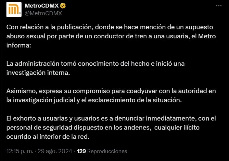 Abusan de joven en el Metro de la CDMX