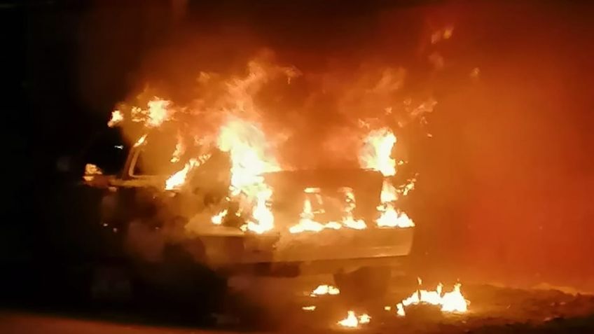 Molestos vecinos incendian patrulla municipal de Huatabampo; Fiscalía de Sonora investiga