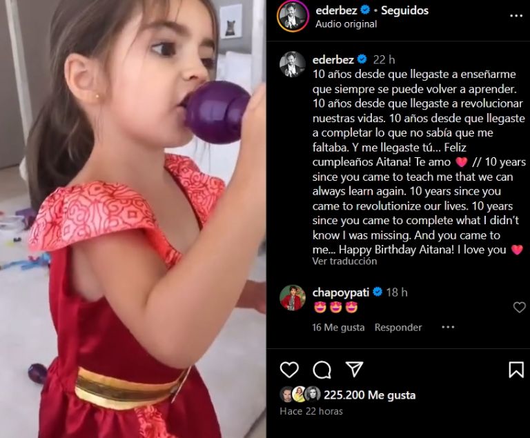 Eugenio Derbez felicita a Aitana por su cumpleaños