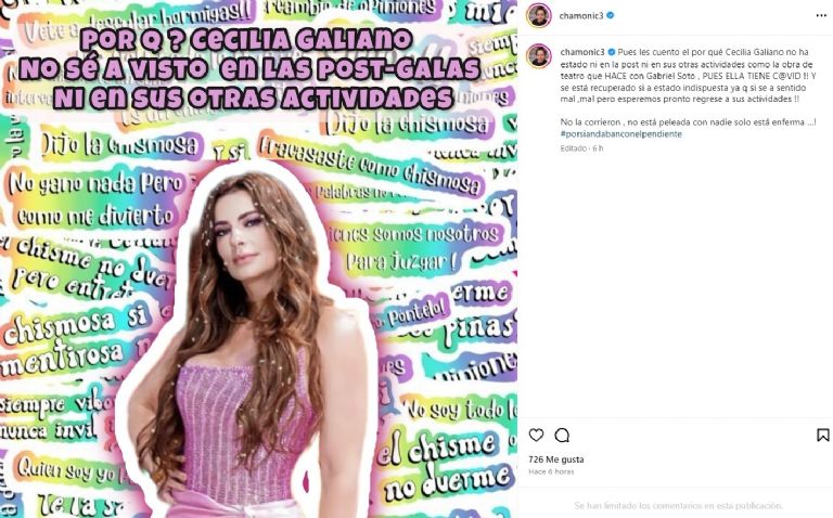 Cecilia Galiano tendría terrible enfermedad que le imposibilitaría trabajar