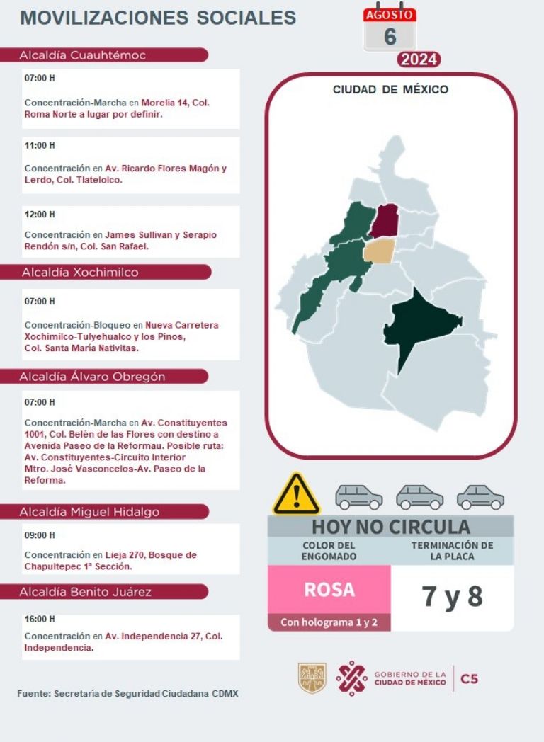 Tráfico en CDMX hoy 06 de agosto