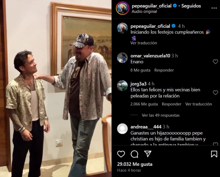 Christian Nodal felicita a Pepe Aguilar por su cumpleaños