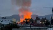 Foto ilustrativa de la nota titulada Reportan fuerte incendio en maderería de Tultitlán; Bomberos trabajan en el lugar