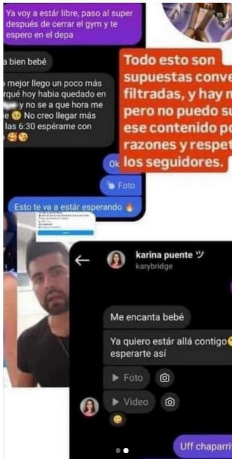 Filtran supuestos mensajes de Karina Puente con su coach