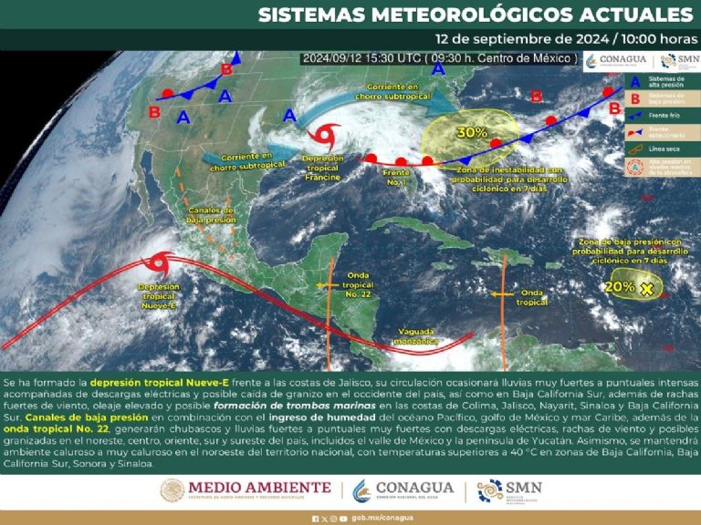 Conagua informa sobre Tormenta Tropical 'Ileana'. Foto: SMN