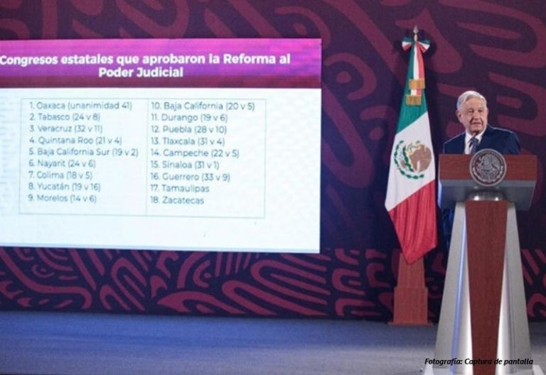 AMLO celebró que Congresos Estatales aprobaran Reforma al Poder Judicial. Foto: Internet