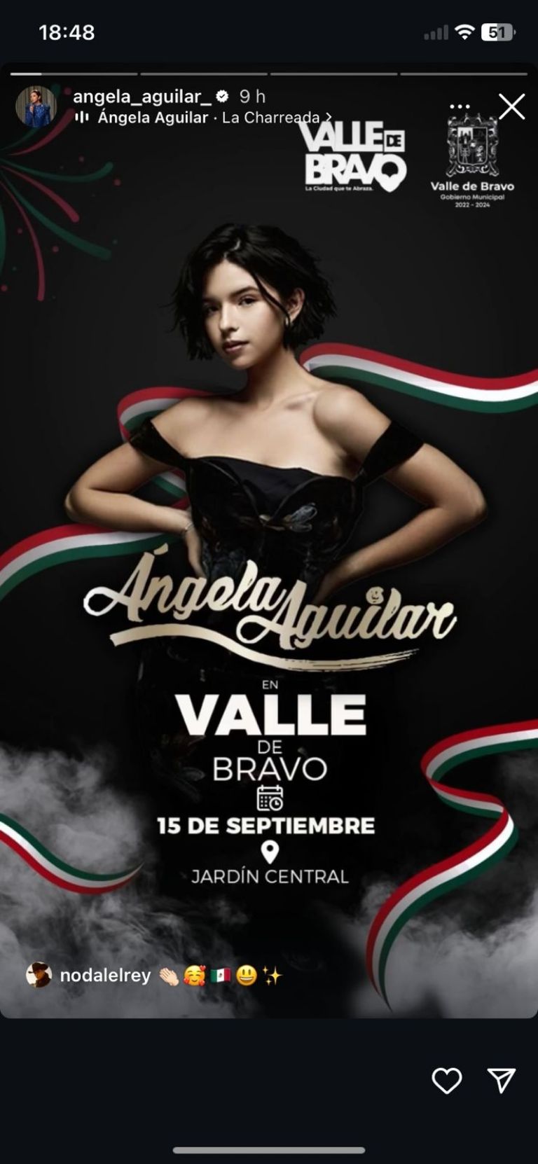 Ángela Aguilar se presentará en el Jardín Central