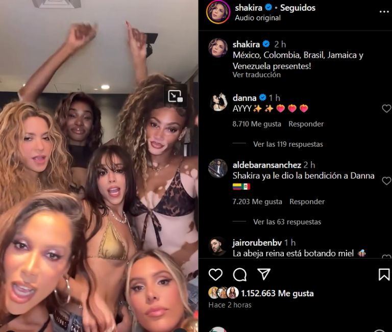 Shakira comparte publicación con Danna