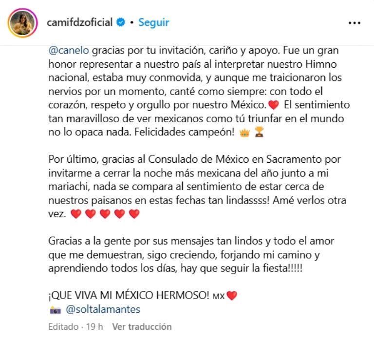 Camila Fernández se excusó al decir que los nervios la traicionaron