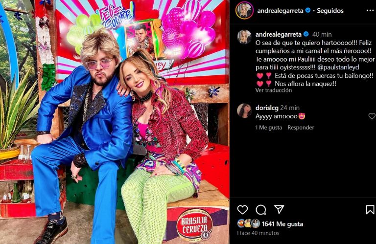 Andrea Legarreta felicita a Paul Stanley por su cumpleaños