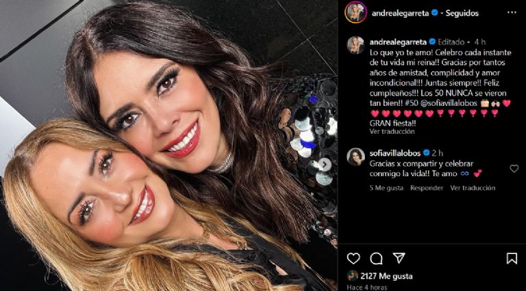 Andrea Legarreta le envia mensaje a Sofía Villalobos 