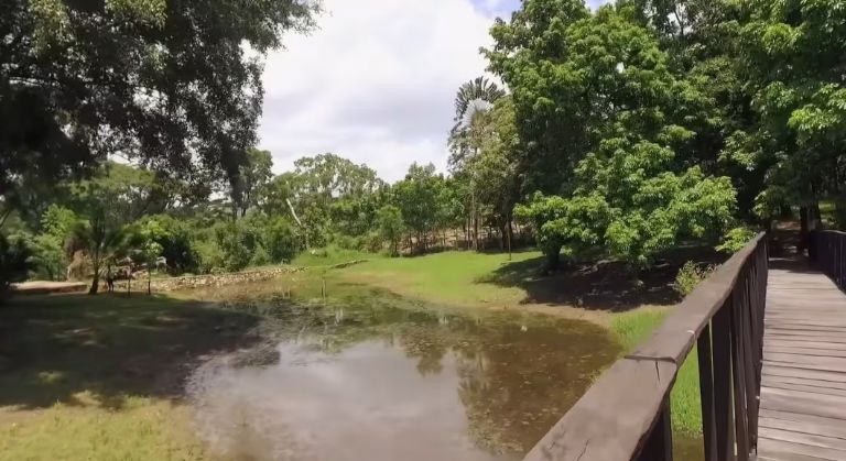 Cuenta con una pequeña laguna